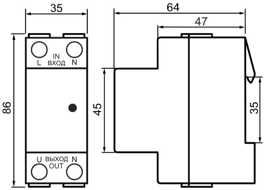 Габариты УЗДП-63М